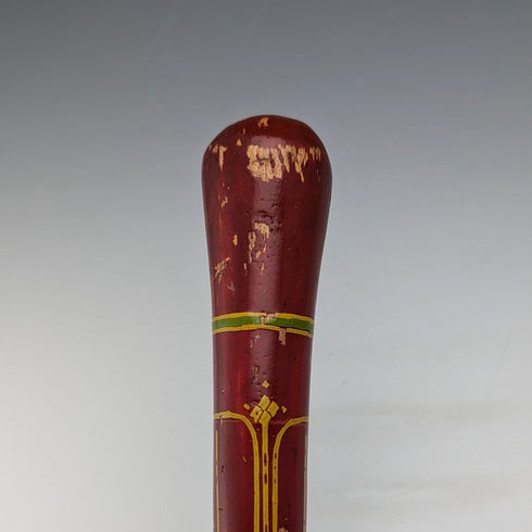 Vintage Men's Rondelle Handle Walking Stick Multicolor Painted Cane 93cm